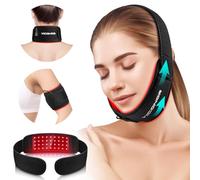 Ceinture de thérapie par lumière rouge pour le cou, ceinture de thérapie par la lumière infrarouge proche infrarouge portable avec minuterie, ceinture infrarouge pour raffermir le menton, masque de