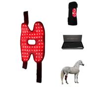 Ceinture de Thérapie par Lumière Rouge Warmforwel pour Chevaux - Bandeau Infrarouge 660nm et 850nm pour Genoux, Jarrets et Articulations - Dispositif 72 LEDs Sans Fil pour le Confort Musculaire