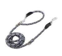 Ceinture de Traction pour Chien Ceinture réglable à Double tête for Dressage de Chiens Petite, Moyenne et Grande Taille, Sangles, Corde Mains Libres(Black,M)