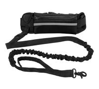 Ceinture de Traction pour Chien Laisse de Course for Chien en Nylon avec Sac Banane, Ceinture élastique rétractable, Corde Traction, Boucle(Black)