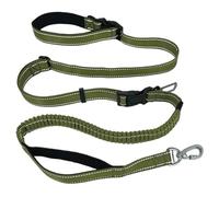 Ceinture de Traction pour Chien Laisse for Chien Mains Libres 6 en 1, réglable, élastique, avec Double poignée Nylon, for la Marche, Course et l'entraînement(Green)