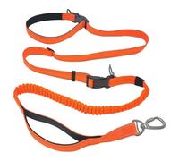 Ceinture de Traction pour Chien Laisse for Chien Mains Libres 6 en 1, réglable, élastique, avec Double poignée Nylon, for la Marche, Course et l'entraînement(Orange)