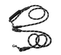 Ceinture de Traction pour Chien Laisses Mains Libres for Chiens, for Promenade et Course à Pied, Longueur 2,4 m, Doubles laisses réglables(Black 1.0x240cm)