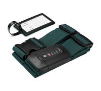Navaris Sangle de Valise en Croix - Ceinture Sécurité Bagage Réglable pour Voyage Avion Train - Verrou TSA Code Serrure à Combinaison