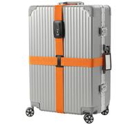 Navaris Sangle de Valise en Croix - Ceinture Sécurité Bagage Réglable pour Voyage Avion Train - Verrou TSA Code Serrure à Combinaison