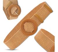 Ceinture de vélo d'été large et élastique en paille pour dames avec boucle