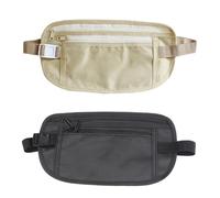 Ceinture de Voyage, 2 Pièces Ceinture d'argent dissimulée, Sac Banane de Sécurité pour Hommes et Femmes, Sacoche de Cacher et Protéger, Sac de Taille de sécurité antivol, élastique réglable