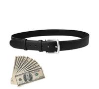 Ceinture de voyage - Ceinture de sécurité en cuir PU, antivol de sécurité de voyage avec poche zippée pour garder vos billets et objets de valeur, Noir, 115cm, Unisexe