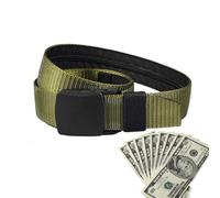Ceinture de voyage sécurisée - Ceinture anti-démêlage, poche de sécurité | Portefeuille intégré, ceinture confortable et pratique pour transporter des types et des objets précieux en voyage, Vert