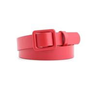 Ceinture décorative, ceinture carrée de couleur unie sans boucle pour femmes, ceinture étroite sans trous,Rouge, 2,4X107cm