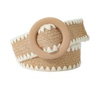 Ceinture décorative tissée en laine d'herbe PP, ceinture élastique ample et réglable pour la plage, couleur bonbon (Taille unique)