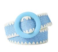Ceinture décorative tissée en laine d'herbe PP, ceinture élastique ample et réglable pour la plage, couleur bonbon (Taille unique)