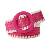 Ceinture décorative tissée en laine d'herbe PP, ceinture élastique ample et réglable pour la plage, couleur bonbon (Taille unique)