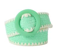 Ceinture décorative tissée en laine d'herbe PP, ceinture élastique ample et réglable pour la plage, couleur bonbon (Taille unique)