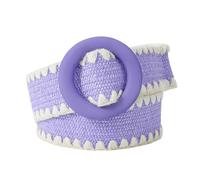 Ceinture décorative tissée en laine d'herbe PP, ceinture élastique ample et réglable pour la plage, couleur bonbon (Taille unique)