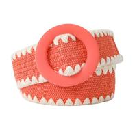 Ceinture décorative tissée en laine d'herbe PP, ceinture élastique ample et réglable pour la plage, couleur bonbon (Taille unique)