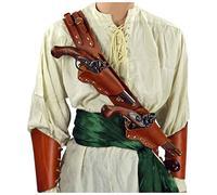 Ceinture d'épaule médiévale de pirate pour cosplay, porte-silex, étui en cuir PU, étui pour pistolet, steampunk, kit d'accessoires - Style médiéval