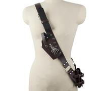 Ceinture d'épée médiévale vintage en cuir avec fourreau réglable avec motif griffe de tête de mort, steampunk, chevalier, guerrier, pirate, accessoire de costume pour cosplay, Halloween, fête