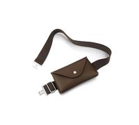 Ceinture d'équitation avec poche pour téléphone, petite boucle argentée, ceinture d'équitation élastique de 3,8 cm pour femme, pack de sport tendance (marron)