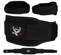 Ceinture d'haltérophilie double force 5.5" en néoprène rembourré pour le soutien du dos ceinture d'entraînement pour le bodybuilding, deadlifting, entraînement de fitness, hommes (M, Noir)