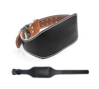 Ceinture d'haltérophilie en cuir PU avec boucle de fitness, ceinture taille réglable for squats, entraînement musculation, attelle lombaire(M)