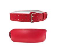 Ceinture d'haltérophilie en cuir PU de protection la taille for fitness soutien du dos for entraînement puissance Ceintures(Red,L-full length 130CM)