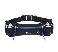 Ceinture d'hydratation pour la course à pied avec plusieurs poches, porte-bouteille d'eau avec bande réfléchissante, sangle réglable pour sports de plein air, Bleu, 300.00x200.00x100.00mm