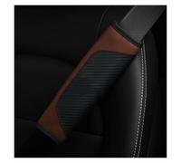 ceinture doux 1 Ensemble De Protection D'épaule Voiture En Cuir PU Et Fiber Carbone Décoration Ceinture Sécurité Protège-ceinture(Wine red)