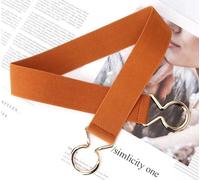 Ceinture élastique élégante pour dames avec boucle en métal doré, caoutchouc synthétique, 71-102 cm x 3,8 cm