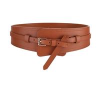 Ceinture élastique large for femme 100 cm, ajustable, corset for robes, hauts, tuniques, style Obi, accessoires de mode, ceinture extensible et confortable for tenues décontractées(100cm_Brown)