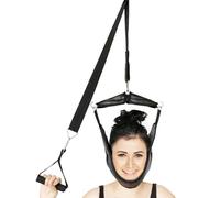 Ceinture élastique pour le cou - Appareil de traction du cou - Ceinture d'étirement du cou en cuir - Ceinture de traction portable pour le cou - Appareil de traction du cou fixé au-dessus de la porte