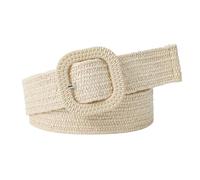 Ceinture élastique tissée, boucle carrée, réglable, forte durabilité, ajustement confortable, ceinture en toile tressée extensible pour robe, chemise, manteau (Taille unique)