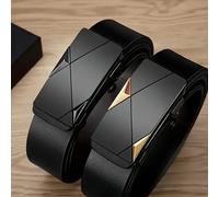 Ceinture élégante en cuir PU pour hommes - Ceintures à la mode pour la vie quotidienne, les loisirs, les fêtes, le festival, le travail et les affaires, boucle automatique WYP DJ gold