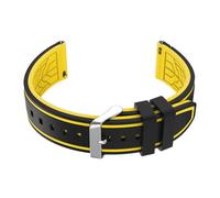 Ceinture en caoutchouc pour U14 - Montre - Noir/Jaune - 20mm