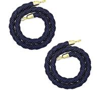 ceinture en corde, Corde de poteau, barrière corde suspendue, colonne file d'attente, séparateur, tressée en chanvre bleu foncé(2 Pack,2m/6.5ft)