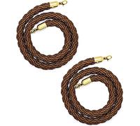 ceinture en corde, Corde de poteau, corde suspendue, barrière, tissée en lin marron for colonne, contrôle file d'attente(2 Pack,4.5m/14.7ft)