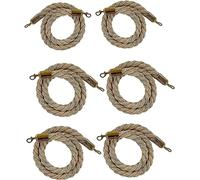 ceinture en corde, Corde de poteau, corde suspension, colonne tissée en lin, barrière routière, pince dorée, 32 mm(6 Pack,7ft/210cm)
