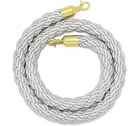 ceinture en corde, Corde de poteau, corde suspension, fil colonne barrière, tissée argentée, file d'attente, épaisseur 1/8 po(2 Pack,350cm/138 in)