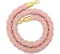 ceinture en corde, Corde de poteau, corde torsadée suspendue, queue, colonne tressée en chanvre, crochet doré acier inoxydable(Pink,1m/3.3ft)