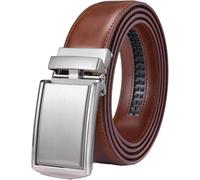 Ceinture en Cuir à Boucle Automatique pour Homme De 3,5 Cm De Large Robe Ajustable, Light Br, 105cm