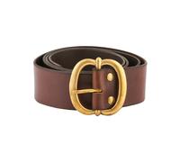 Ceinture En Cuir Avec Boucle En Laiton, Marron, Environ 135 Cm