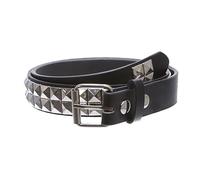 Ceinture en cuir clouté pour enfant 2,5 cm, Noir , M (26/28" taille)