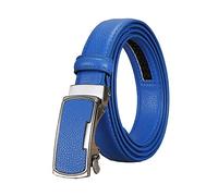 Ceinture en Cuir de 2,3cm Pour Femme - Bande Décontractable, Réglable, Automatique Avec Boucle - Accessoires Pour Jeans - Bleu