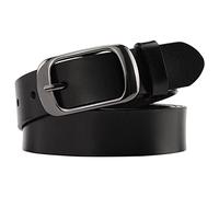 Ceinture en cuir de vache pour femme Version féminine décontractée de la ceinture à boucle aiguille Tous les jeans assortis Perforés Ceinture à boucle d'aiguille Shorts Hommes, Noir , D