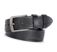 Ceinture en cuir gaufré neutre, motif gravé dragon, boucle à griffes réglable, ceinture décontractée faite à la main, taille 120 cm/40"-42"(Eagle,105cm/waist:34"~36")