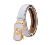 Ceinture en Cuir pour Femme 2,3cm - Bande Décontractable, Réglable, Automatique avec Boucle pour Jeans, 90cm