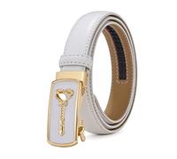 Ceinture en Cuir pour Femme 2,3cm - Bande Décontractable, Réglable, Automatique avec Boucle pour Jeans - Accessoires 105cm