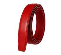 Ceinture en cuir sans boucle pour homme Largeur 3 cm - Rouge - 110cm