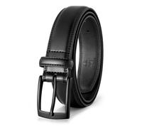 Ceinture en cuir v?ritable pour homme MILORDE, fabriqu?e ? la main, 100 % cuir de vache (noir mat, taille 36, taille 34-35)