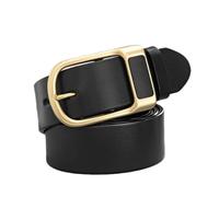 Ceinture en cuir véritable pour homme avec boucle en cuir de vache, ceinture décontractée pour homme, Or noir 13D, 105 cm